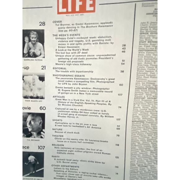 Life Magazine March 10 1958 Yul Brynner in Brothers Karamazov - Picture 3 of 10